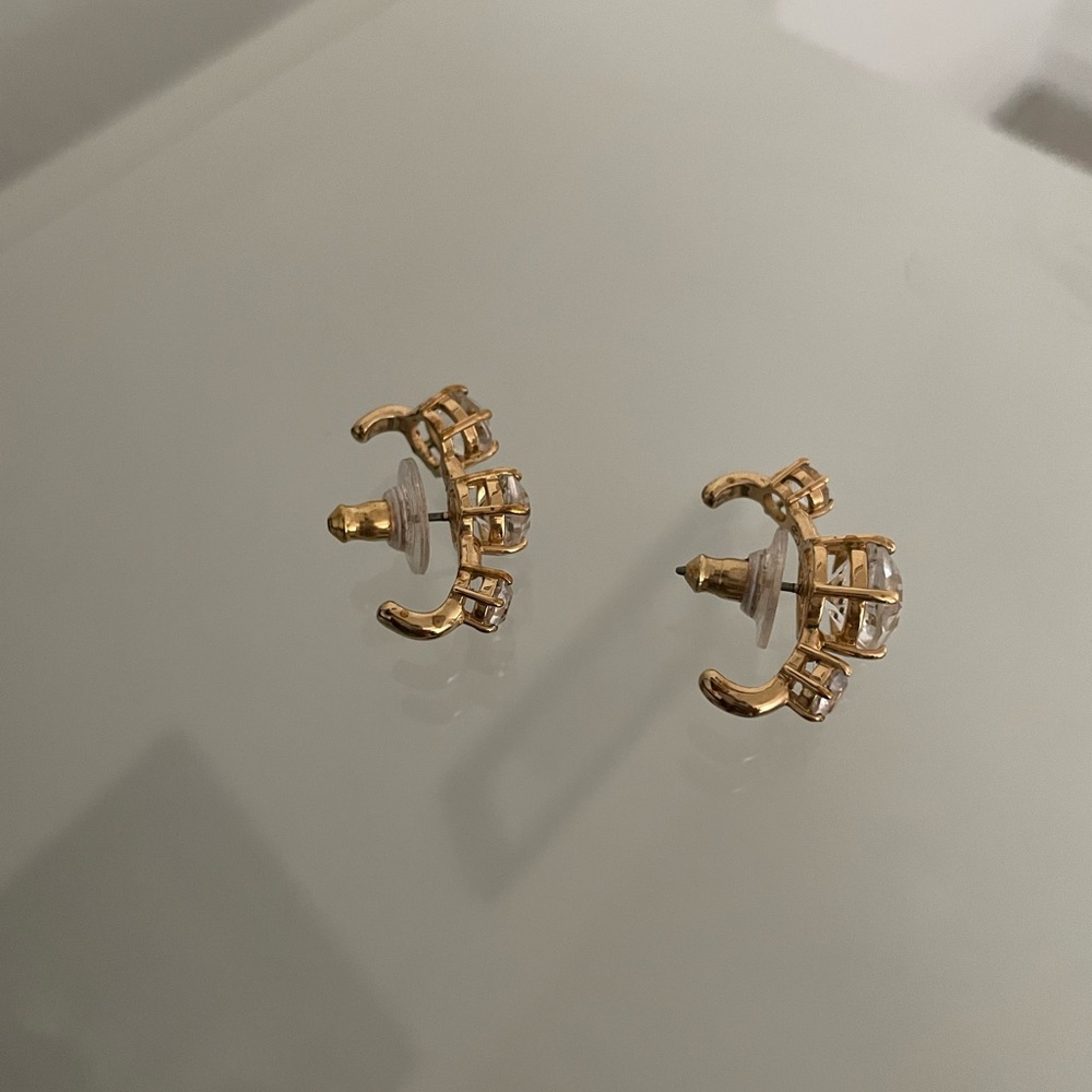 Swarovski Gold Crystal Earrings Cuffs - Picture 4 of 4